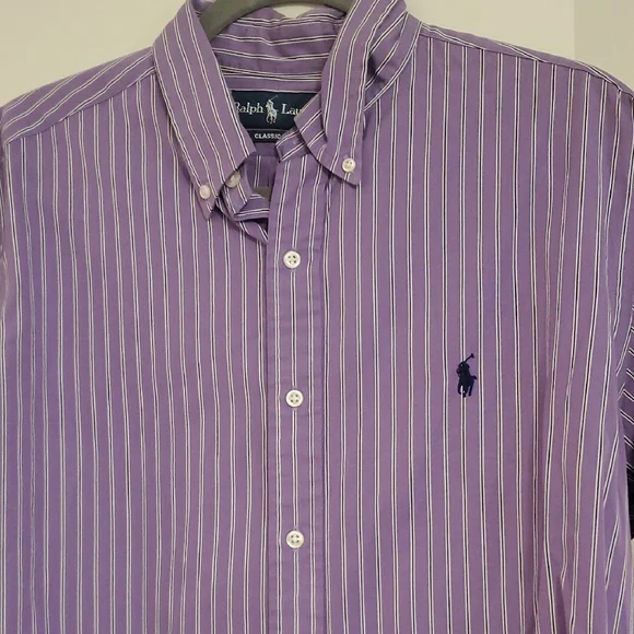 Polo by Ralph Lauren Purple Casual Button Down Shirt - Picture 2 of 4